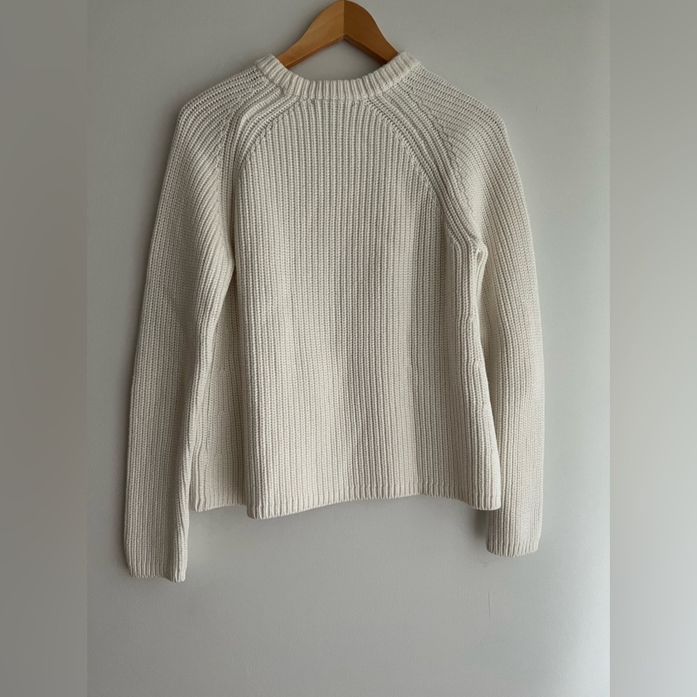 Quince 100% Organic Cotton Fisherman Crew Sweater Ivory small - Picture 7 of 13